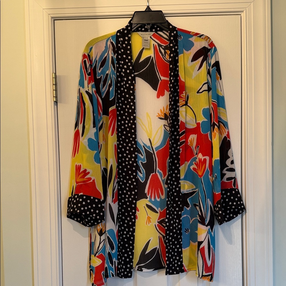 Colorful Floral Open Cardigan
